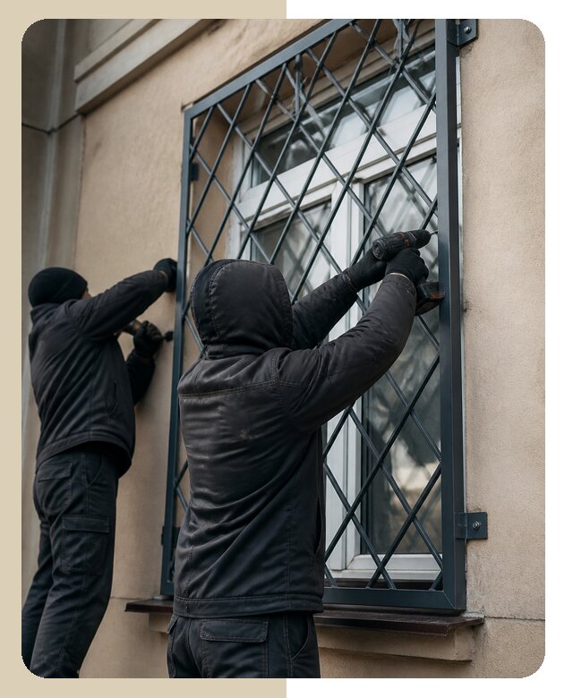 Установка антивандальных решеток на окна в Гусе-Хрустальном